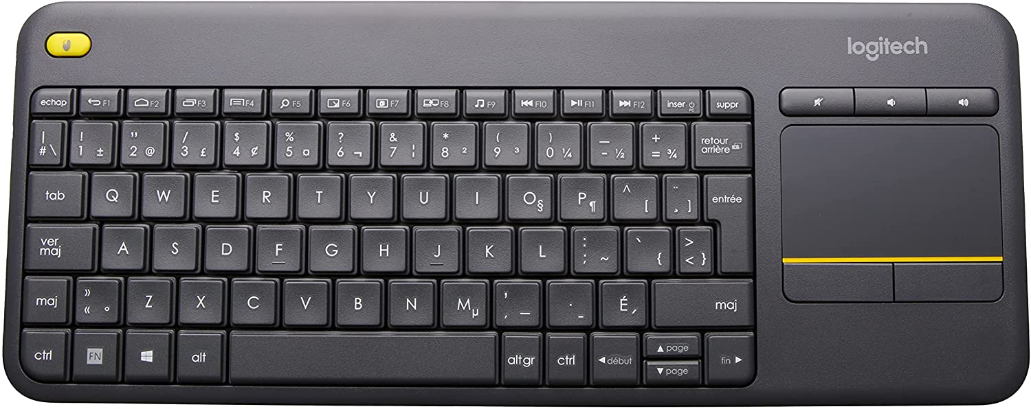 Tastatură Logitech - K400 Plus Touch, wireless, neagra