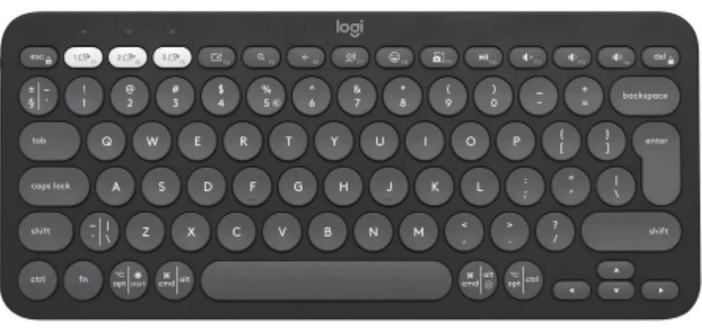 Logitech Keyboard - Pebble Keys 2 K380s, fără fir, ISO Layout, Graphite