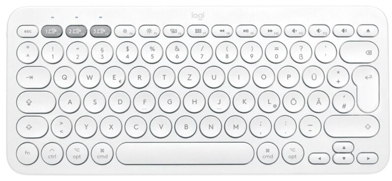 Logitech Keyboard - Pebble Keys 2 K380s, fără fir, layout SUA, alb