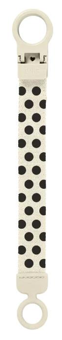 Clips pentru suzetă Bibs - Loop, Polka, Ivory/Black
