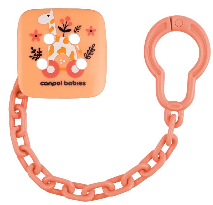 Clips pentru suzetă cu lanț Canpol - Toys, roz