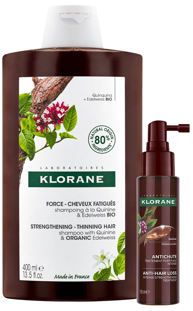Klorane Quinine Set - Șampon și ser anti-cădere a părului, 400 + 100 ml