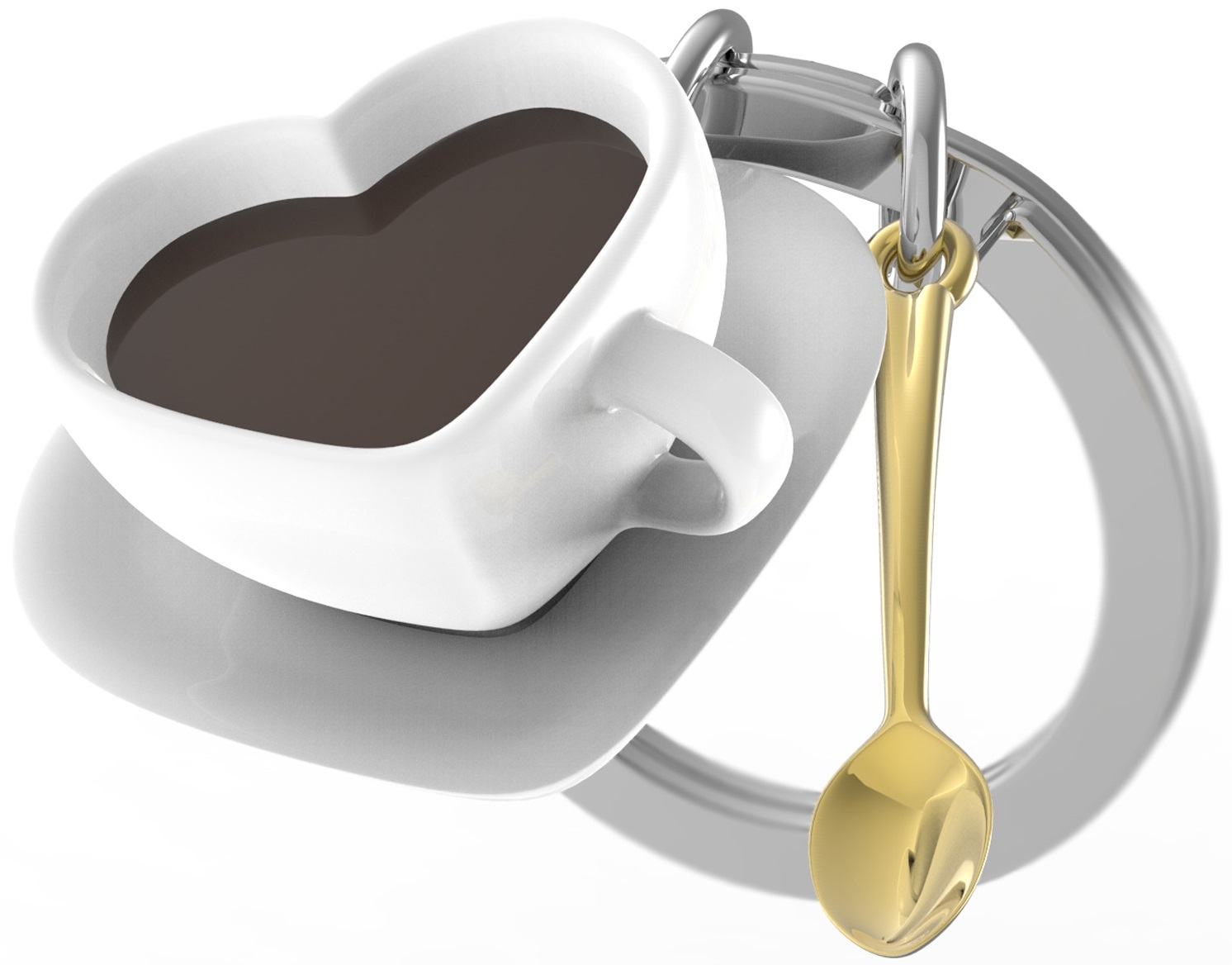 Breloc Metalmorphose - Heart coffee cup