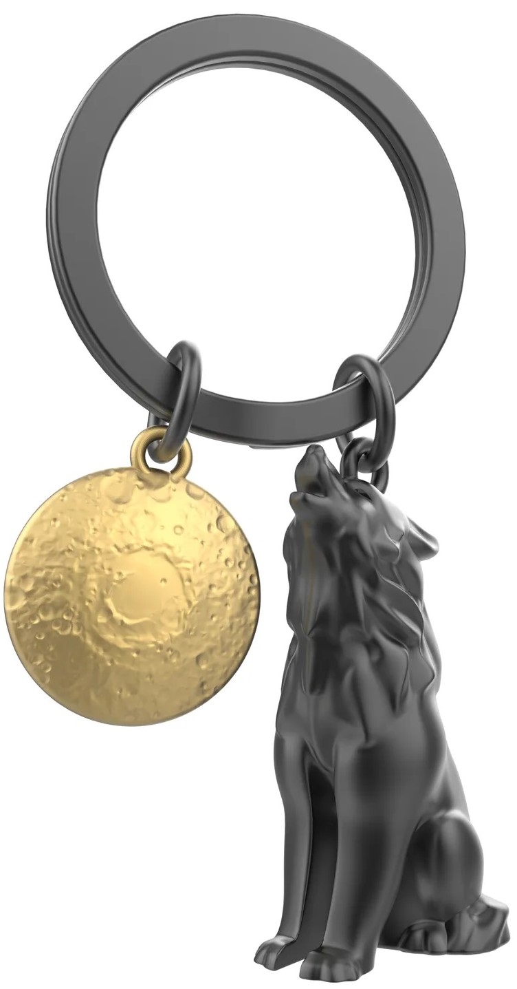 Breloc Metalmorphose - Wolf With Moon