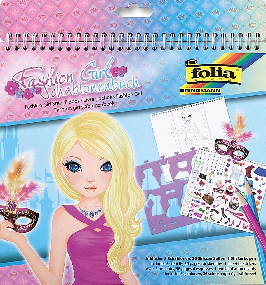 Carte de desen cu stickere si sabloane Folia - Fete moderne