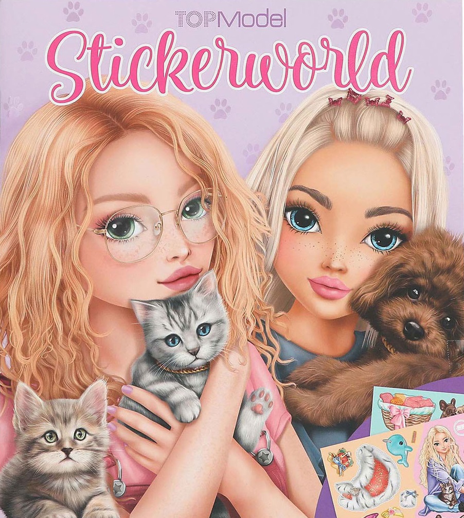 Carte cu stickere Depesche TopModel - Kitty and Doggy