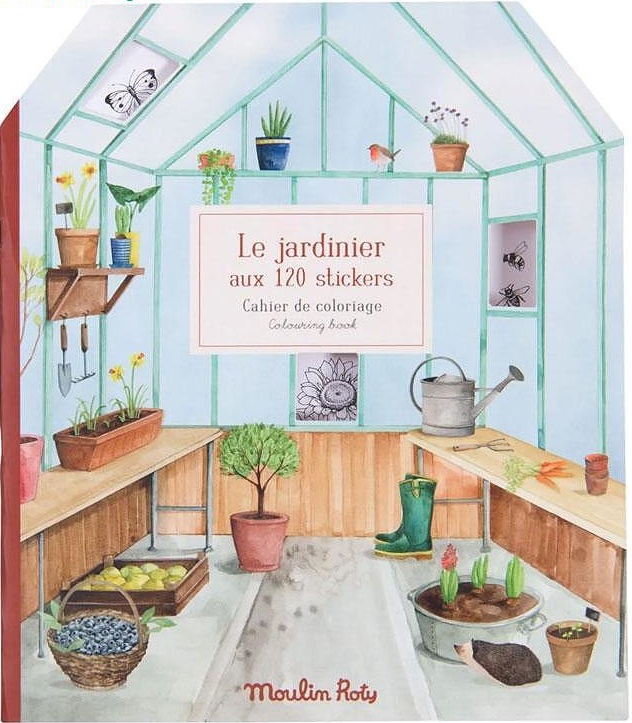 Moulin Roty Carte cu autocolante - Grădină, 20 de pagini
