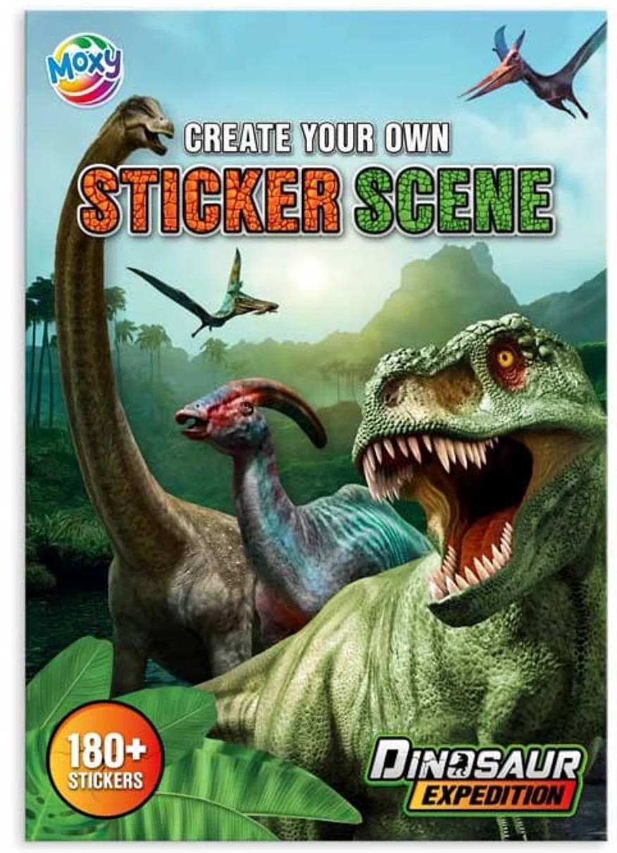 Carte cu stickere cu numere Moxy - Dinozauri, 180 buc