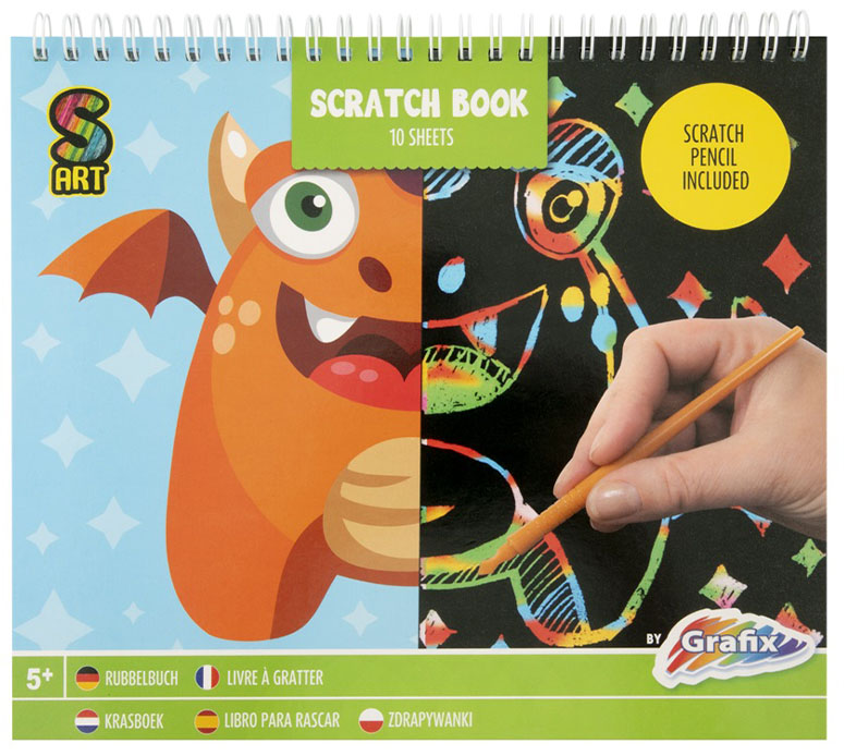 Grafix Scratch Book - Monster, 10 foi