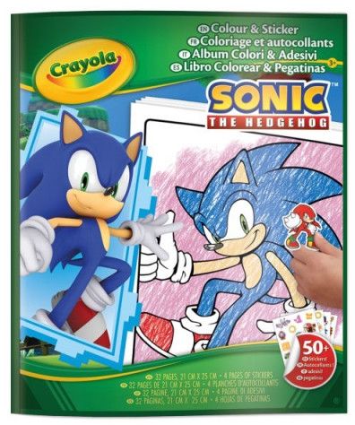 Carte de colorat Crayola Sonic - 50 stickere