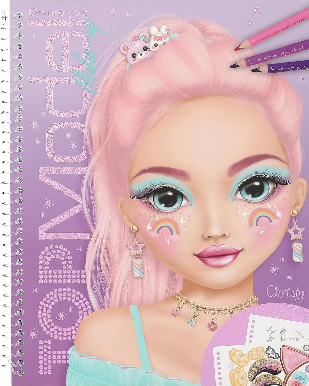 Carte de colorat Depesche TopModel - Make Up, cu stickere