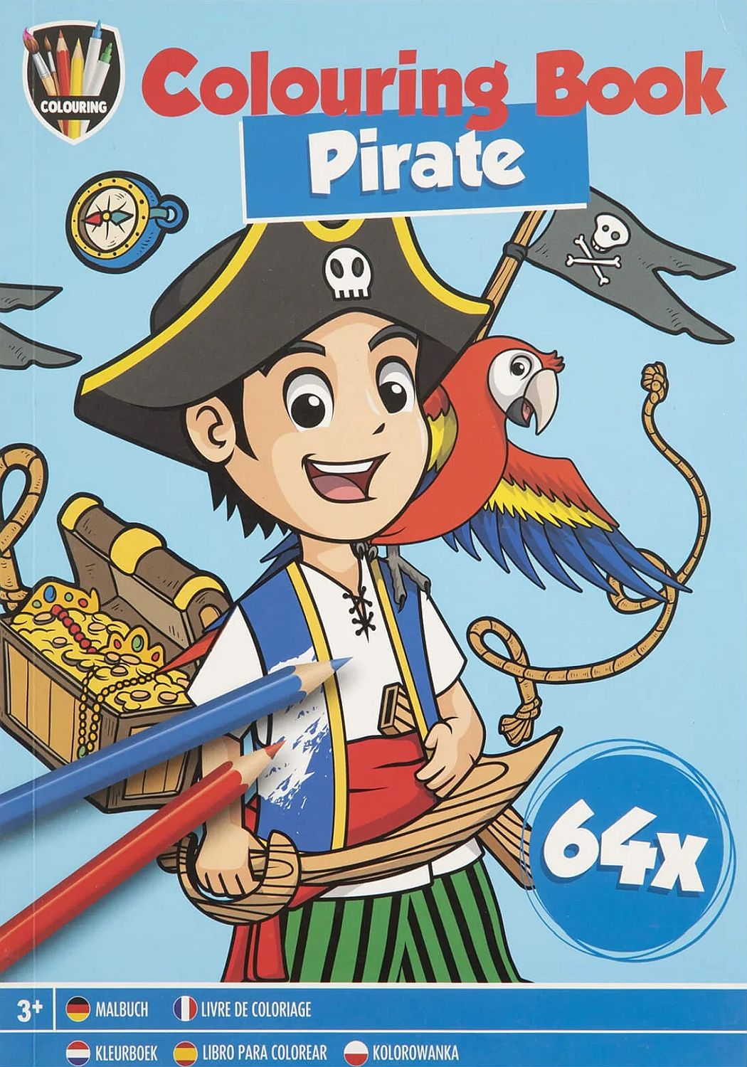 Carte de colorat  Grafix Colouring - Pirații, A5, 64 file
