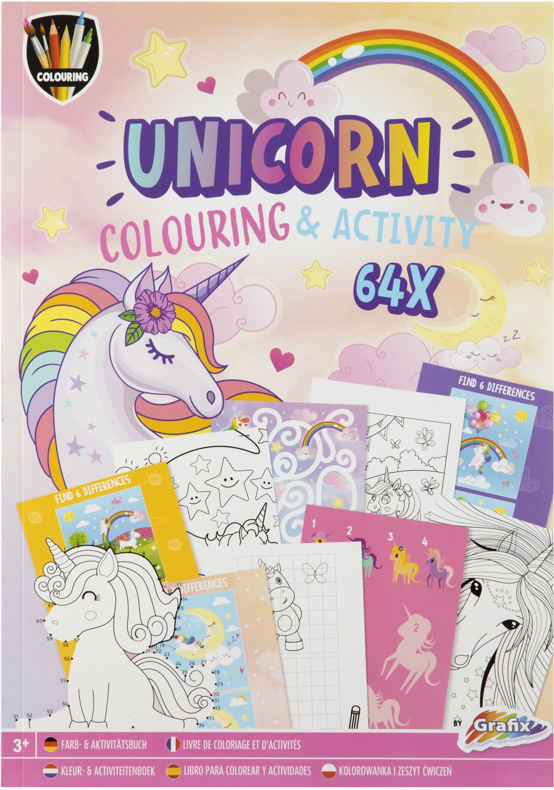 Carte de colorat și activități Grafix Unicorn