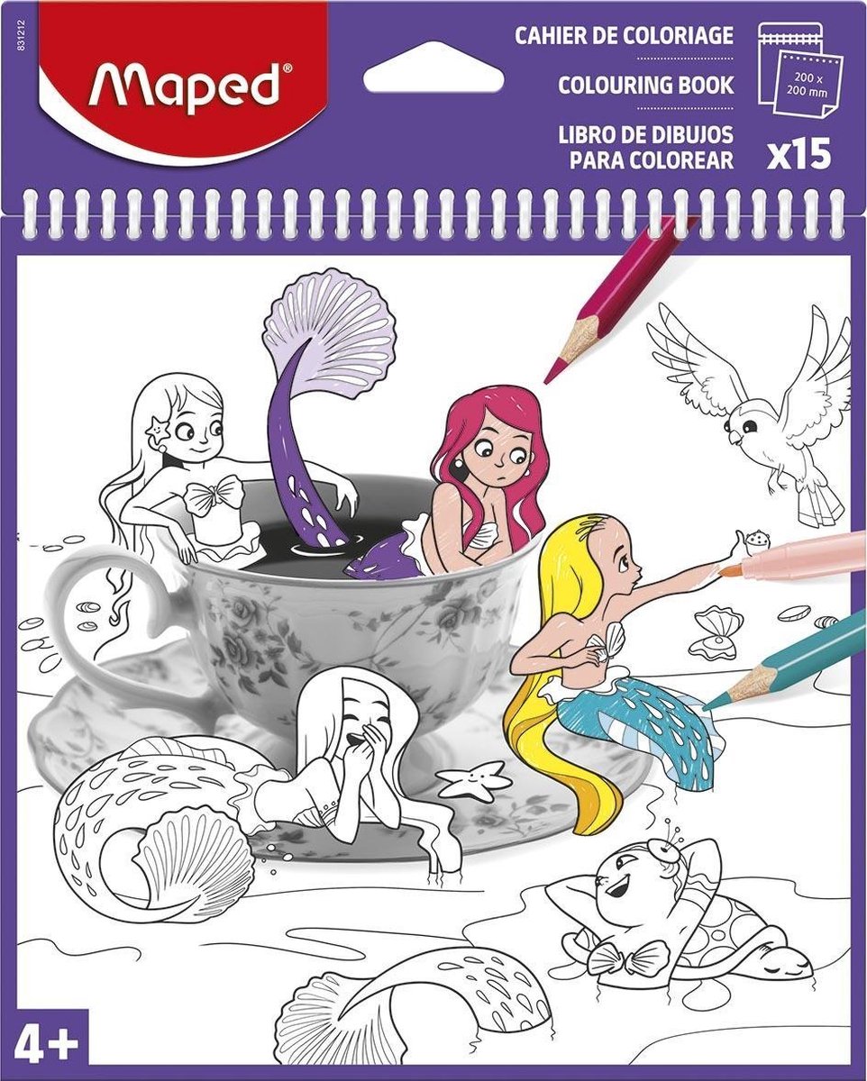 Carte de colorat Maped Creativ - 15 foi, sortiment