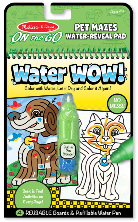 Carte de colorat Melissa & Doug - Desen cu apa pe linii
