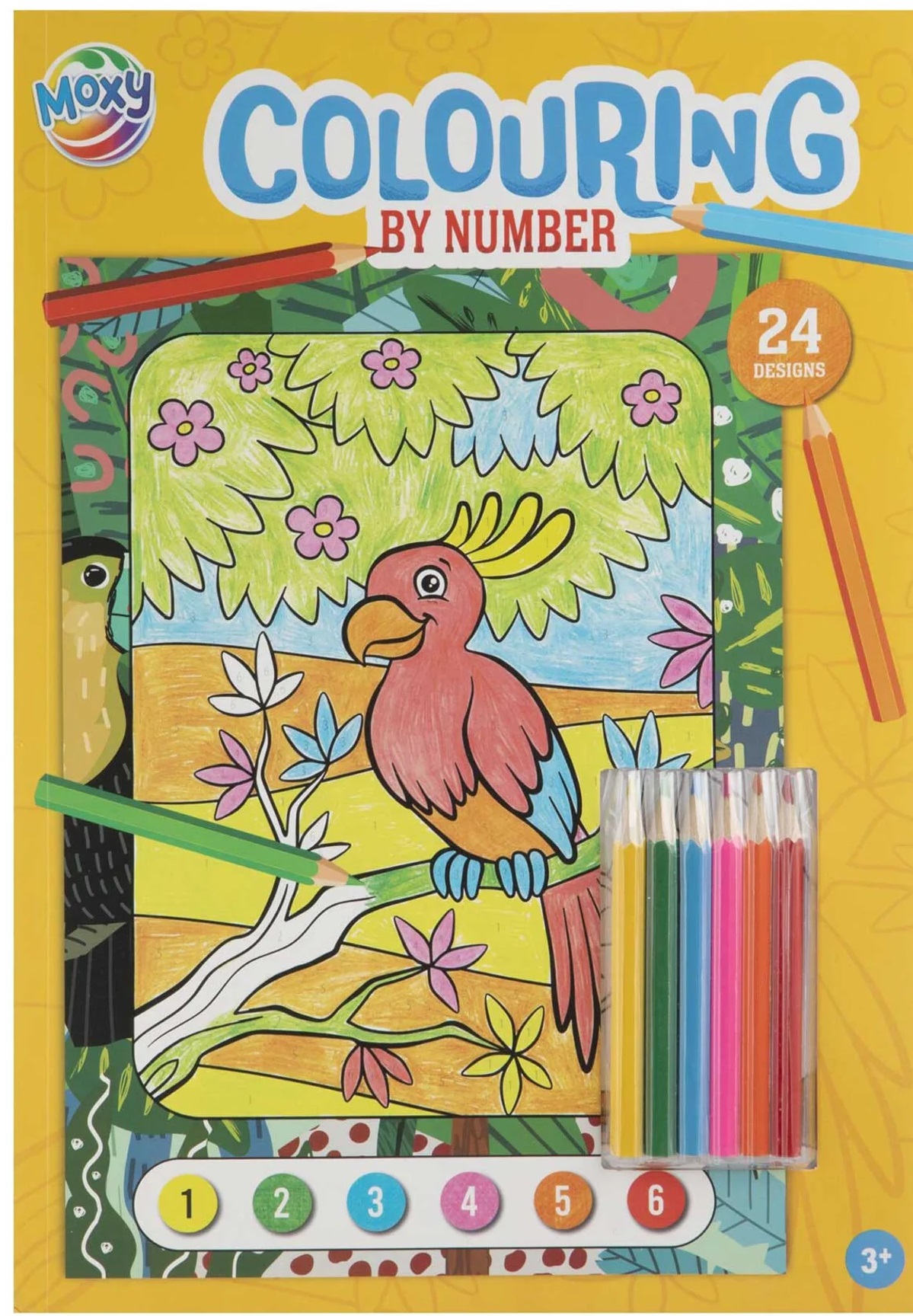 Carte de colorat Moxy - 24 de poze, cu 6 creioane
