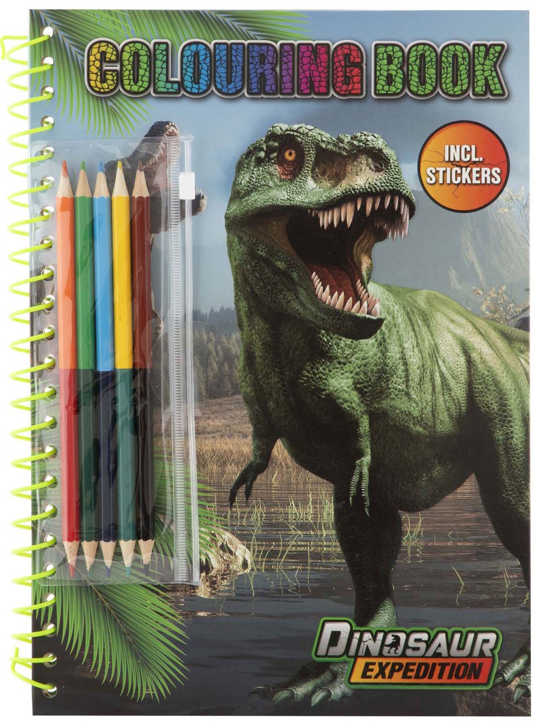 Carte de colorat Moxy - Dinozauri, 30 foi + 5 creioane duble