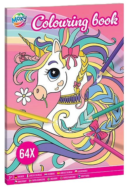 Carte de colorat Moxy - Unicorn, A4, 64 pagine