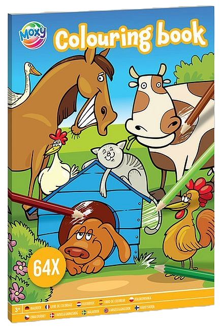Carte de colorat Moxy - Animale, A4, 64 pagine