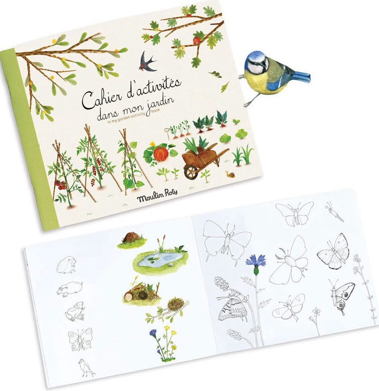 Carte de colorat cu creion Moulin Roty - pentru micii gradinari