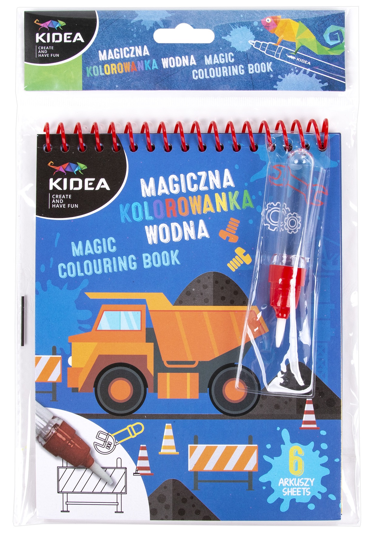 Carte de colorat cu apa Kidea - camion