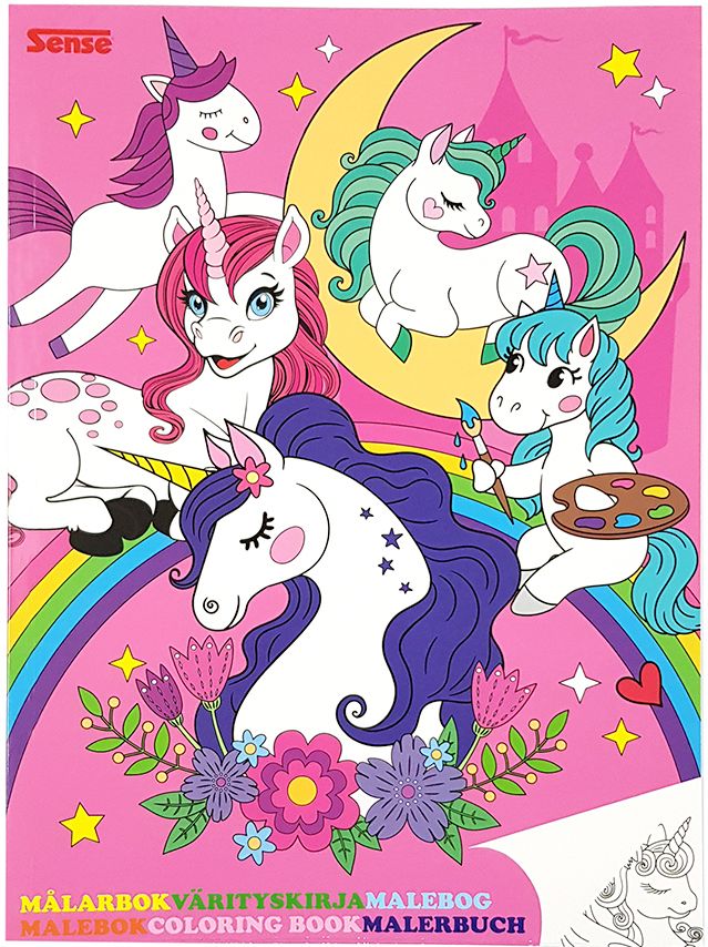 Carte de colorat Sense - unicorni