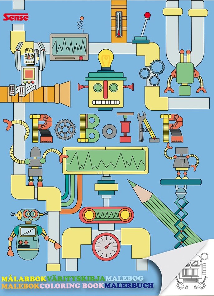 Carte de colorat Sense - Roboti