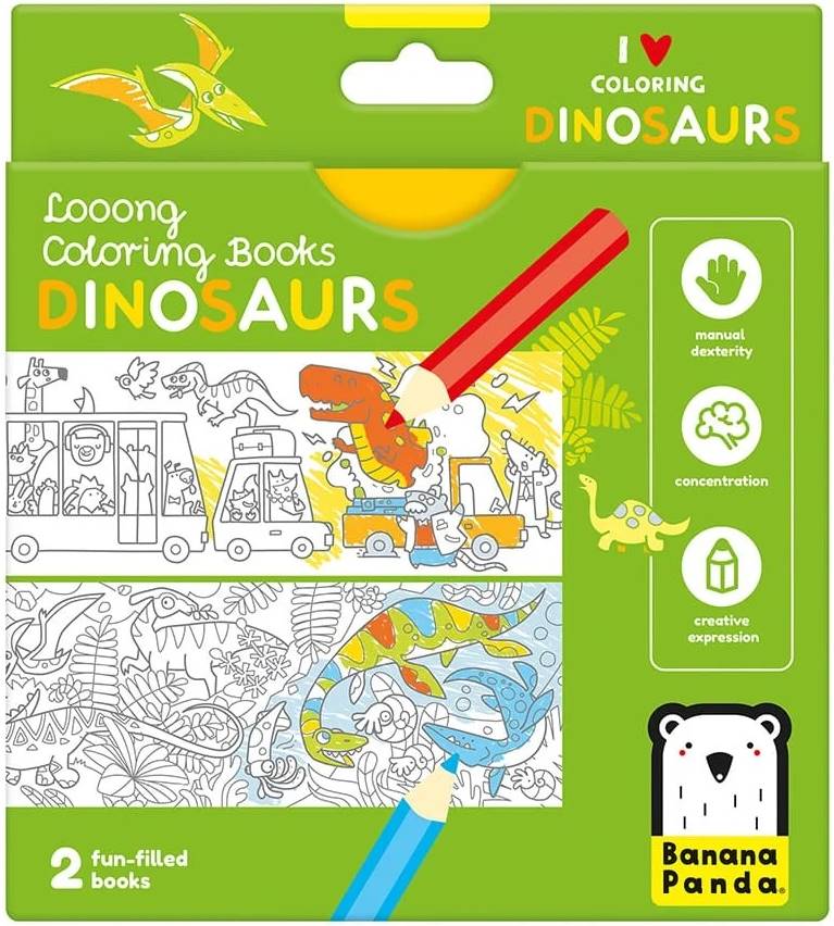 Cărți de colorat  Banana Panda Looong Coloring Book - Dinozauri