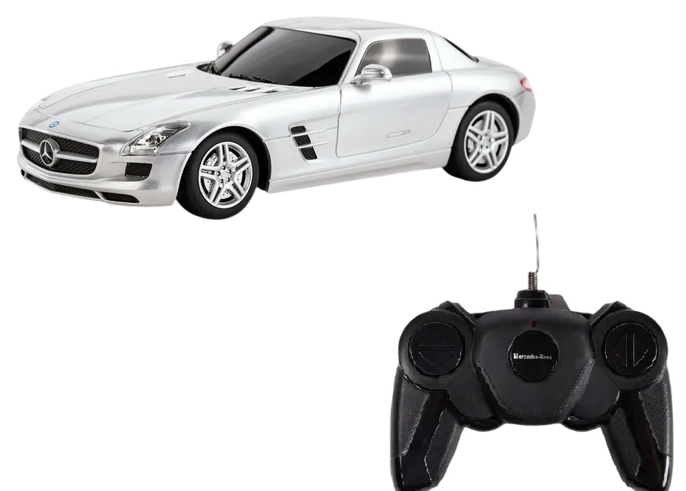 Mașină cu telecomandă Rastar - Mercedes-Benz SLS AMG, 1:24, argintiu