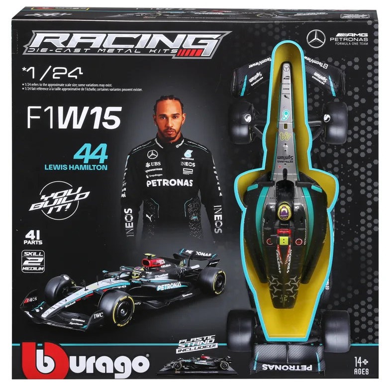 Mașină de asamblat Bburago - Mercedes GP F1 W15 EQ Performance Team, Lewis Hamilton, 1:24