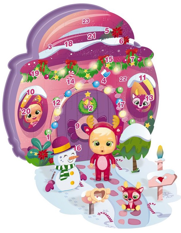 Calendar de Craciun IMC Toys Cry Babies Magic Tears - Papusa Rosie, cu surprize