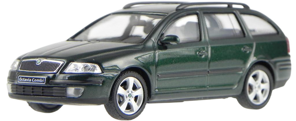 Model de colecție Abrex Modern: Mașini - Skoda Octavia Combi (2004) - Green Natur Metallic