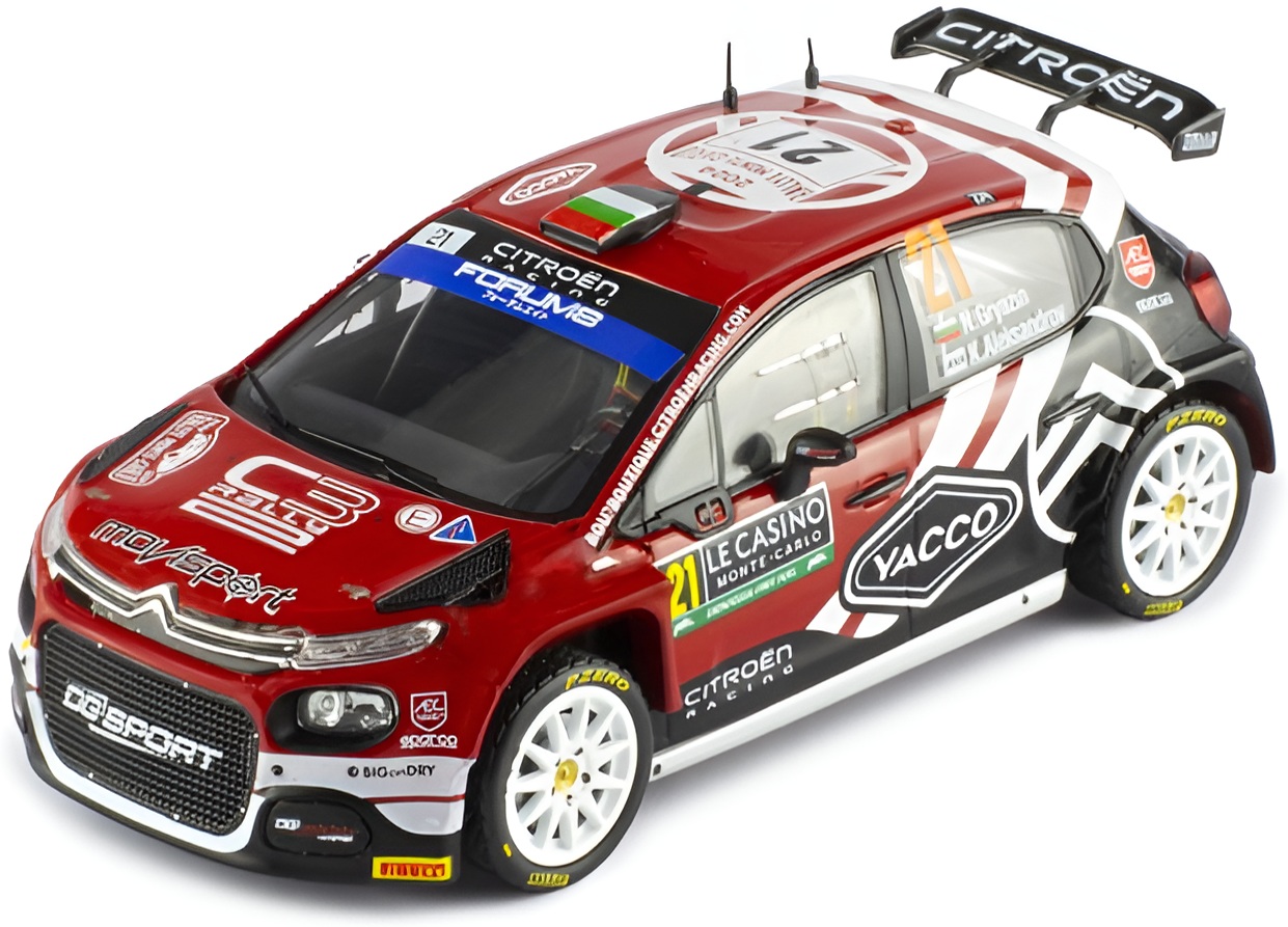 Model de colecție  IXO Curse: Mașini - Citroen C3 Rally2 Monte Carlo Rally, #21, N.Gryazin / K.Aleksandrov (2024)