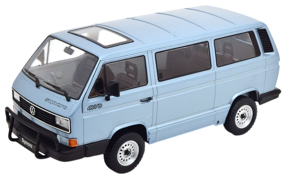 Model de colecție KK Scale Modern: Mașini - Volkswagen Bus T3 Syncro 1987 light blue metallic