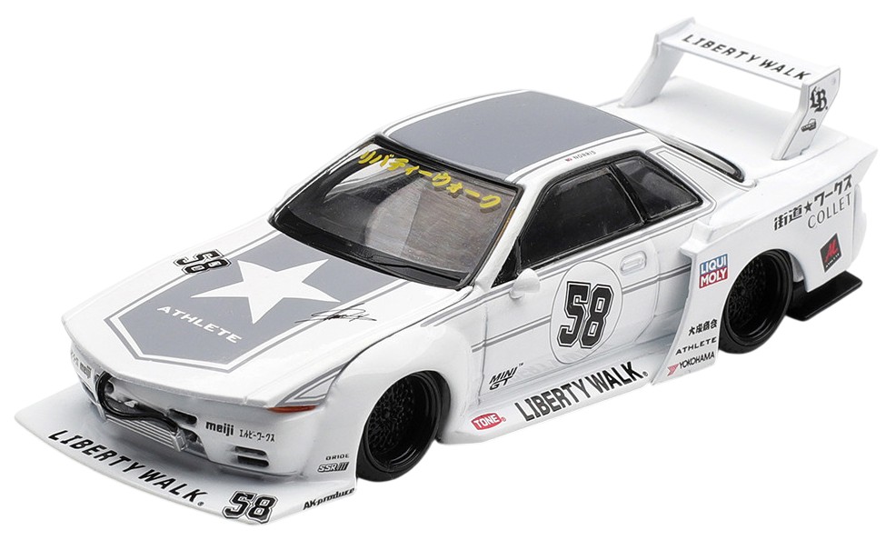 Model colecționabil Mini GT Mașini de curse - Nissan Skyline GT-R (R32) Kaido Works TAS (2025) (RHD)