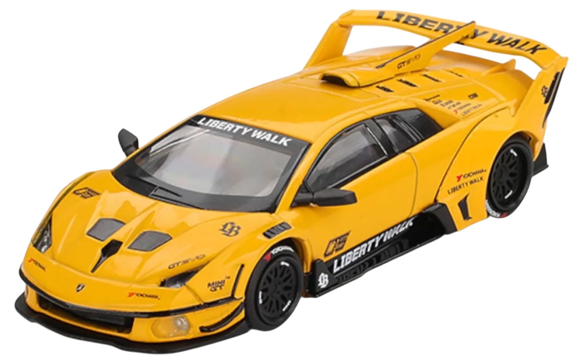 Model de colecție Mini GT Modern: Mașini - Lamborghini LB-Silhouette Works Murcielago GT Evo galben