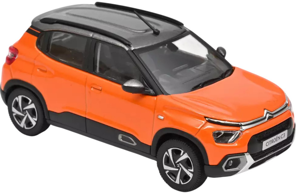 Model de colecție  Norev Modern: Mașini  - Citroen C3 (2021)  (Orange &amp; Grey roof)