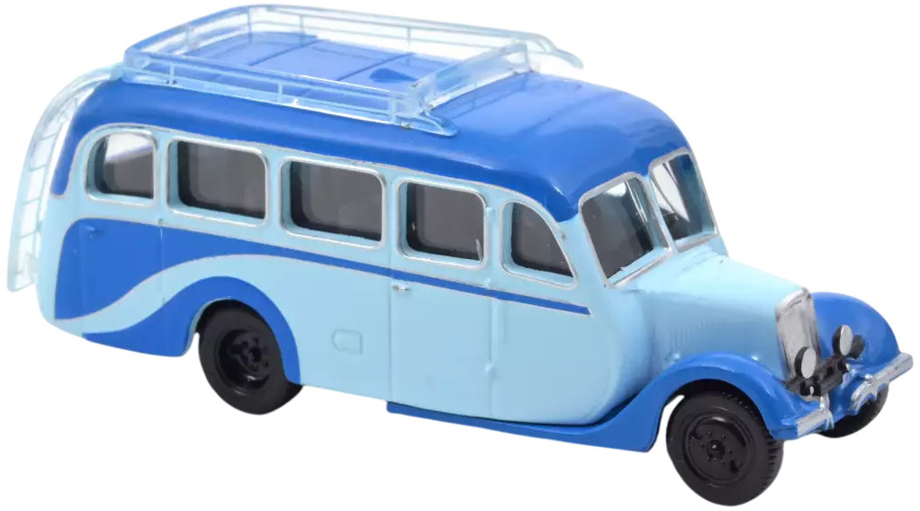 Model de colecție  Norev Modern: Mașini  - Citroen U23 Autocar (1947) (Clear and Middle Blue)