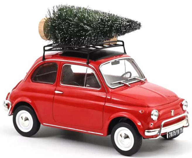 Model de colecție  NOREV Modern: Мașini - Fiat 500 L (1968) (Red Christmas)