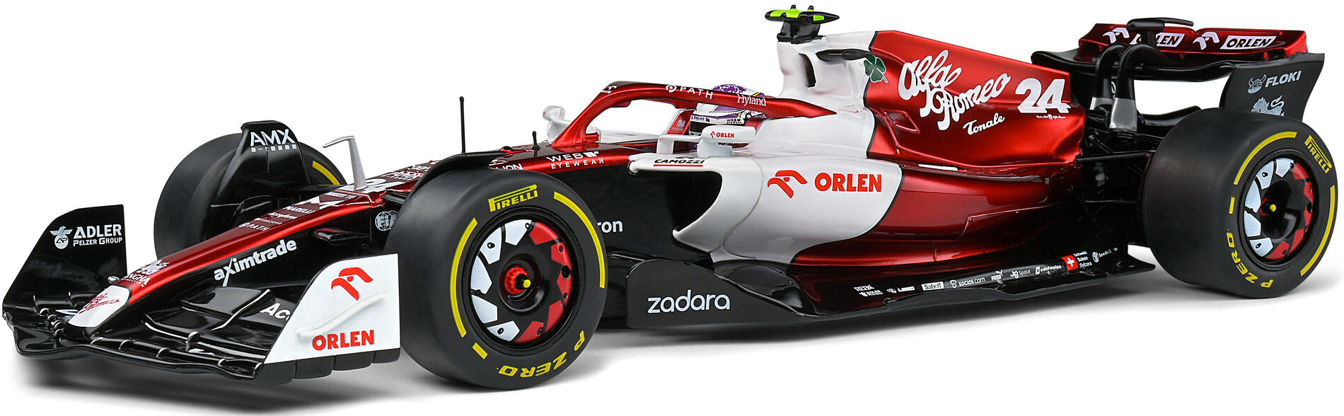 Model de colecție SOLIDO Curse: Mașini - Alfa Romeo C42 Z.Guanyu White Canada GP (2022)