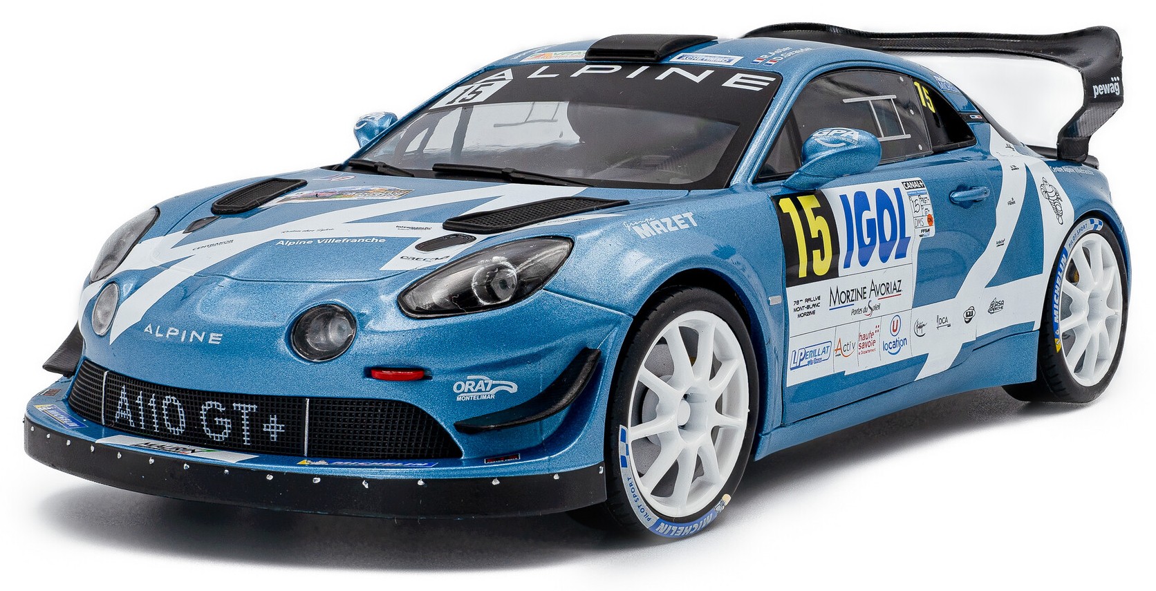 Model de colecționar  SOLIDO Curse: Mașini  - Alpine A110 RGT+ #15 R. Astier/D. Giraudet Rallye Du Mont Blanc, 2024