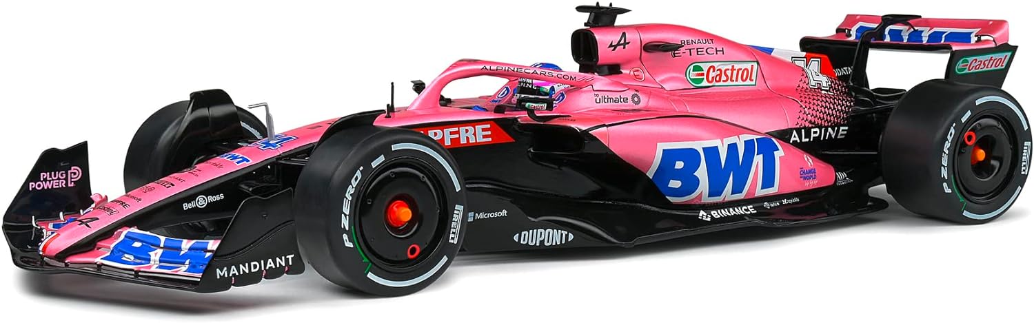Model de colecție SOLIDO Curse: Mașini - Alpine A522 F. Alonso Pink Bahrein Grand Prix (2022)