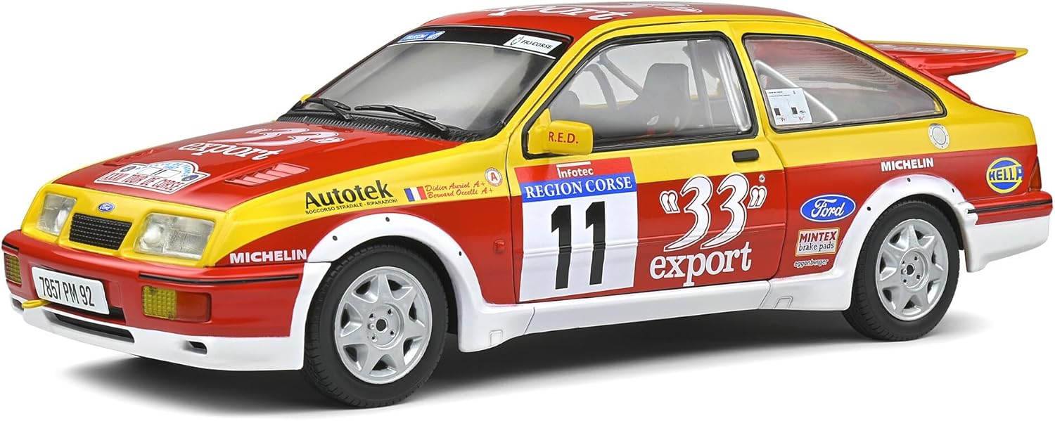 Model de colecționar  SOLIDO Curse: Mașini  - Ford Sierra Cosworth - Tour De Corse 1987 Auriol/Occelli