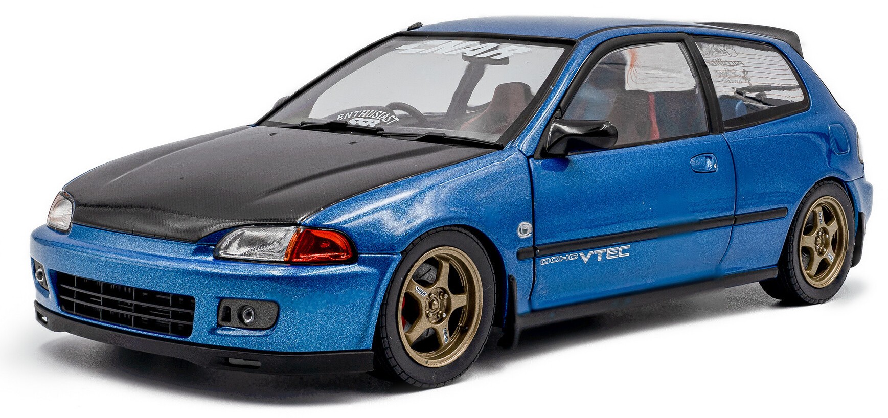 Model de colecție  SOLIDO Moderne: Automobile  - Honda Civic (EG6) Solido Works, Cobalt Blue Pearl, 1991