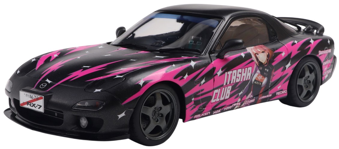 Model de colecție  SOLIDO Moderne: Automobile  - Mazda RX7 FD3RS Solido Works Itasha Club, Pink, 1999