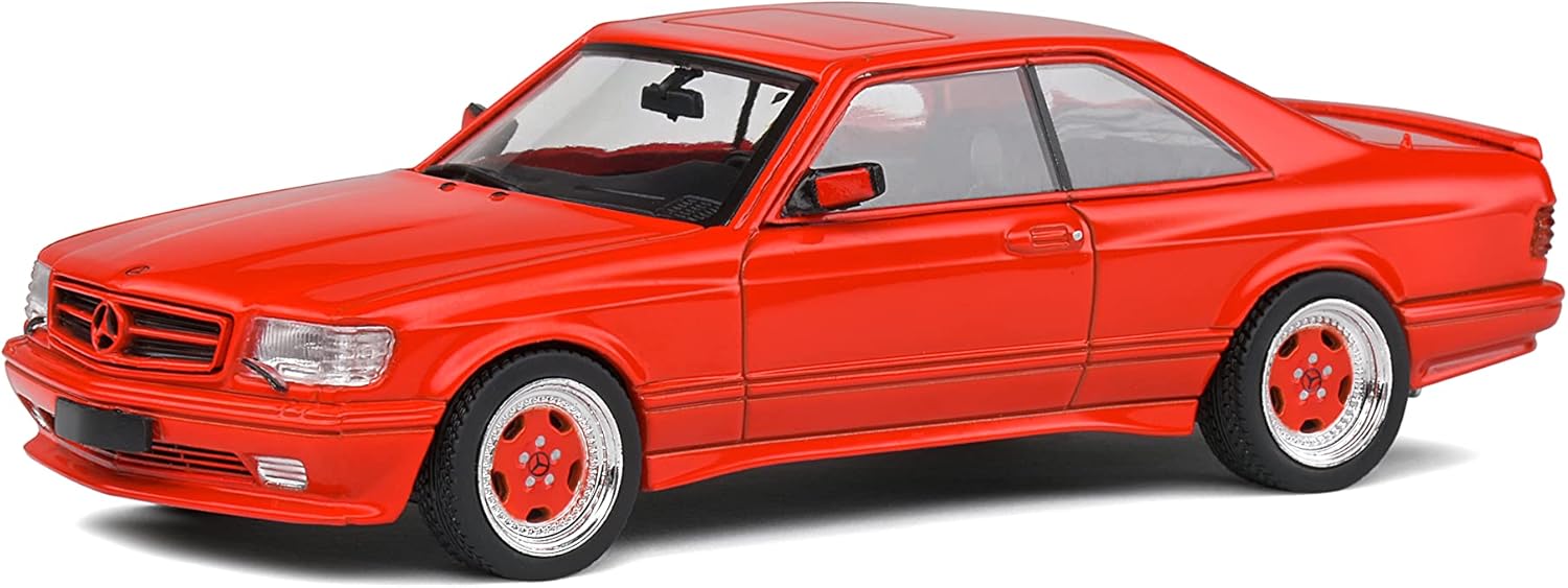 Model de colecție SOLIDO Modern: Mașini - Mercedes-Benz 560 SEC AMG Wide Body Signal (Red) (1990)
