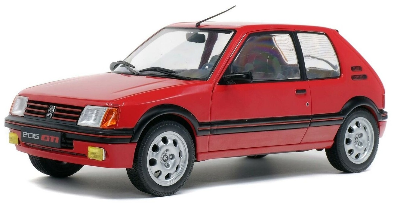 Model de colecție  SOLIDO Moderne: Automobile  - Peugeot 205 GTI 1.9L MK 1, Rouge Vallelunga, 1988