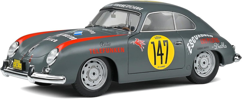 Model de colecționar  SOLIDO Curse: Mașini  - Porsche 356 #147 Panamericana, Grey, 1954