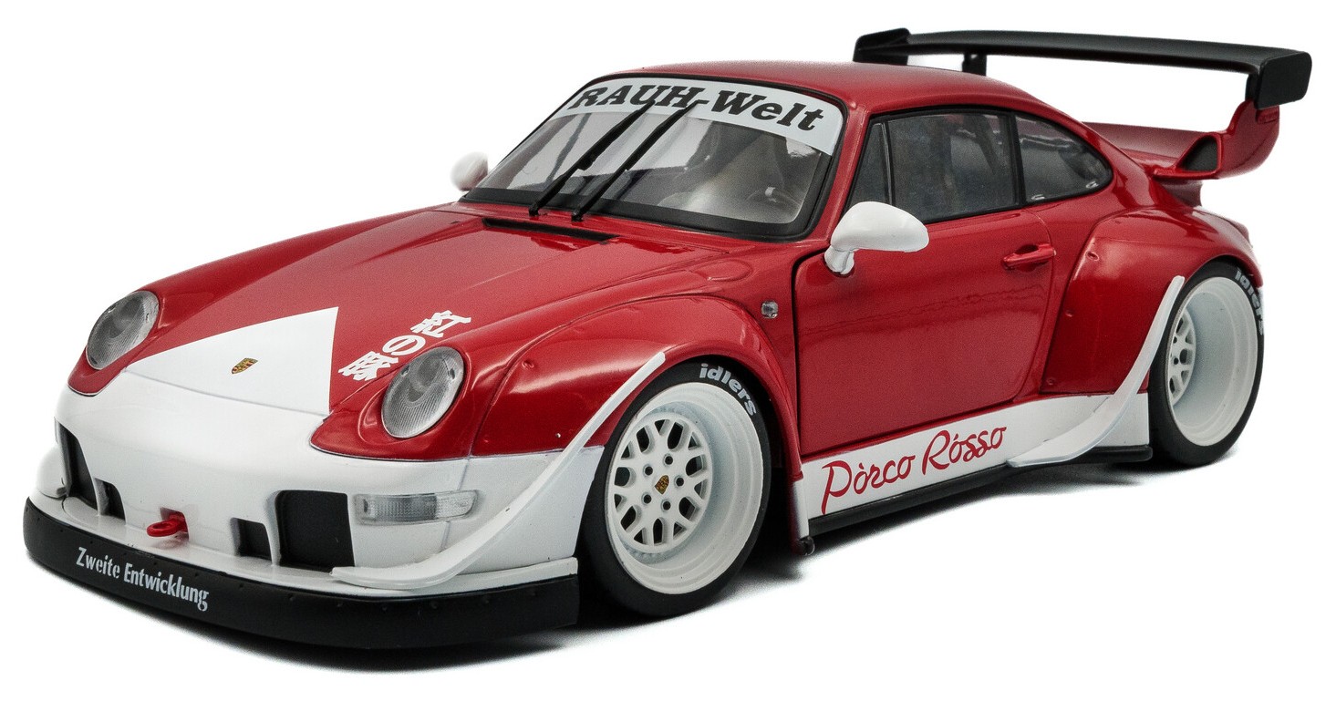 Model de colecție  SOLIDO Moderne: Automobile  - Porsche 911 RWB Porco Rosso, Red/White, 2020