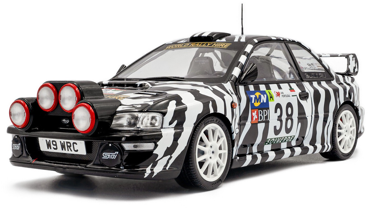 Model de colecționar  SOLIDO Curse: Mașini  - Subaru Impreza S5 WRC99 #38 Heath/Lancaster, TAP Rally Portugal 2001, Bi-Color